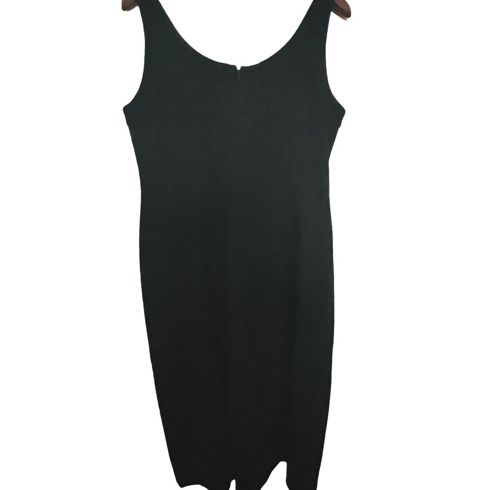 Eileen Fisher Dress M Black Stretch Ponte Minimalist Sleeveless NWT - Picture 2 of 12
